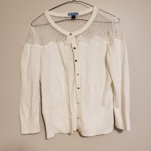 White cardigan